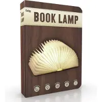 GADGY Book Lamp - Lampe de table pour chambre à coucher - Eclairage d'ambiance intérieur - Taille : 21.5 x 17cm - Rechargeable