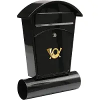 VOREL Boîte aux lettres avec distributeur de journaux et 2 clés - noir - 480x280x80 mm