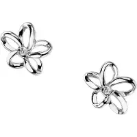 Hot Diamonds Paradise earrings Open Petal Stud DE248, (Argent, Argent Sterling)