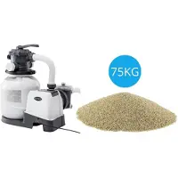 Intex - Pompe à sable 7900 L/h & sable de filtration 75 kg