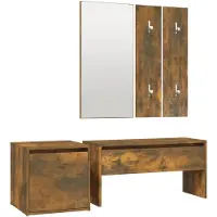 vidaXL Ensemble de meubles de couloir Chêne fumé Bois d'ingénierie