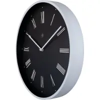 Nextime 7329ZW - Horloge murale "Duke", plastique, noir, 40 cm