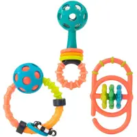 Sassy Coffret cadeau pour nouveau-n? My First Rattles avec 3 hochets souples et flexibles, ? partir de 0 mois