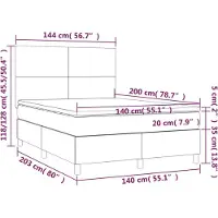 vidaXL Lit boxspring avec matelas bleu 140x200 cm Tissu