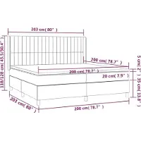 vidaXL Lit boxspring avec matelas brun foncé 200x200 cm Tissu