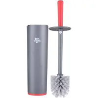 Dirt Devil Brosse de Toilette avec Support Base Stable 39 X 12 X 16 CM Gris/Rouge