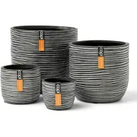 Capi Ensemble de 4 vases Nature Rib anthracite