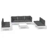vidaXL Ensemble salon de jardin 8 pièces avec coussins pin massif