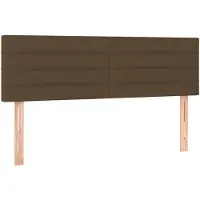 vidaXL Têtes de lit 2 pcs. Marron foncé 72x5x78/88 cm Tissu