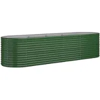 vidaXL Lit surélevé Acier revêtu par poudre 296x80x68 cm Vert