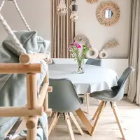 Organic Home Nappe Organic Home Désert Rond Pine Green-160 x 160 cm