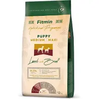 Fitmin Dog Nutritional Programme Medium Maxi Puppy Lamb&amp;Beef 12 kg pour les chiots de moyennes et grandes races