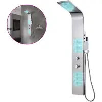 vidaXL Panneau de douche en acier inoxydable Courbé