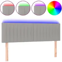 vidaXL Tête de lit LED gris clair 144x5x78/88 cm Tissu