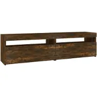 vidaXL Armoire TV avec lampes LED 2 pcs. Chêne fumé 75x35x40 cm