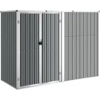vidaXL Abri de jardin 225x89x161 cm acier galvanisé gris