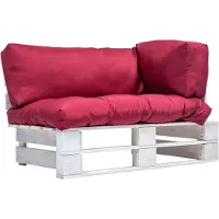 vidaXL Canapé-palette de jardin avec coussins rouges en bois de pin