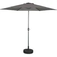 Sweeek Parasol Droit Rond Ø300 Cm - Touquet Gris - Mât Central En Aluminium Orientable Et Manivelle