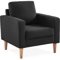 Sweeek Fauteuil Scandinave En Tissu Gris Chiné Foncé Bjorn Canapé 1 Place Fixe Droit Pieds Bois