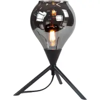 Highlight Lampe de table Cambio noir avec verre fumé
