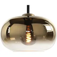 Highlight Suspension Bellini Verre ambré droit noir à 5 lumières délavées