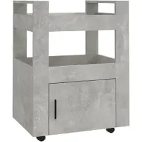 vidaXL Chariot de cuisine gris béton 60x45x80 cm Bois composite