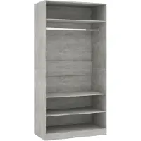 DKD Home Decor Garde-robe Gris cement 100 x 50 x 200 cm Aggloméré