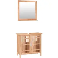 vidaXL Ensemble de meubles de salle de bain 2 pièces noyer massif