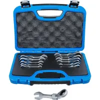 Bgs Jeu de clés mixtes à cliquet courtes pliable 8 - 19 mm 12 pièces (10 mm, 11 mm, 12 mm, 13 mm, 14 mm, 15 mm, 16 mm, 17 mm, 18 mm, 19 mm, 8 mm, 9 mm)