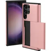 IMoshion Coque arrière avec porte-cartes pour Samsung Galaxy S23 Ultra - Rose Doré
