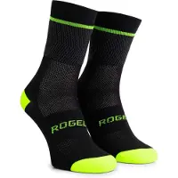 Rogelli Hommes, Chaussettes de sport, Hero II (36 - 39), Multicolore, Noir, Jaune, Gris