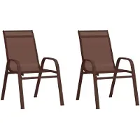 vidaXL Chaises de jardin empilables 2 pcs. Marron Textilène