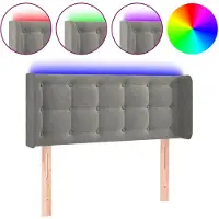 vidaXL Tête de lit LED gris clair 83x16x78/88 cm velours