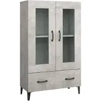 vidaXL Highboard gris béton 70x31x115 cm Bois composite