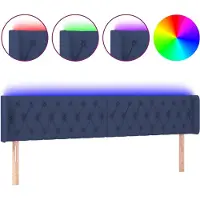 vidaXL Tête de lit LED bleue 183x16x78/88 cm Tissu