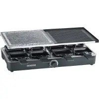 Severin RG2371 Gril à raclette pour 8 personnes Plaque en pierre naturelle et gril