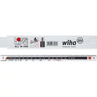 Wiha 33232 Mètre Pliant Longlife 2 M Métrique - 10 Branches - Blanc - All In One