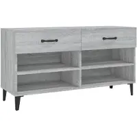 vidaXL Meuble à chaussures Sonoma gris 102x35x55 cm Bois d'ingénierie