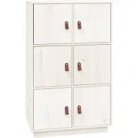 vidaXL Highboard blanc 67x40x108,5 cm Pin massif