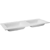 Balmani Tablo Strada double vasque Marbre composite blanc (mat) 135 x 55 cm