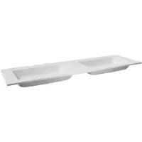 Balmani Tablo Strada double vasque Marbre composite blanc (mat) 180 x 55 cm