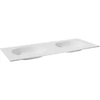 Balmani Tablo Oval double vasque Solid Surface blanc mat 135 x 55 cm