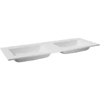 Balmani Tablo Strada double vasque Marbre composite blanc (mat) 150 x 55 cm