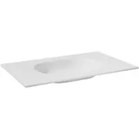Balmani Tablo Oval plan simple Solid Surface blanc mat 90 x 55 cm