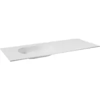 Balmani Tablo Oval vasque asymétrique gauche Solid Surface blanc mat 135 x 55 cm