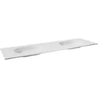 Balmani Tablo Oval double vasque Solid Surface blanc mat 180 x 55 cm
