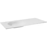 Balmani Tablo Oval vasque asymétrique gauche Solid Surface blanc mat 120 x 55 cm