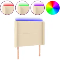 vidaXL Tête de lit LED Crème 103x16x118/128 cm Tissu