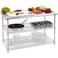 Bartscher Table de travail avec plan de travail en inox | 130 x 70 x 90 cm