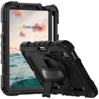 Casecentive Handstrap Pro Hardcase met handvat iPad Mini 6 2021 zwart (8720153794510), Bandoulière pour smartphone, Noir